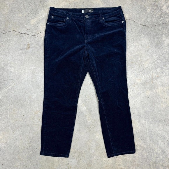 Kut From The Kloth Dianna Skinny 12P Corduroy Blue Cropped Stretch 34x24 - Picture 1 of 11